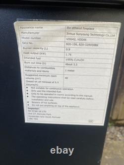 Free Standing Ethanol Fireplace, Bioethanol Heater Fire with 0.9L Tank, 3 Hours