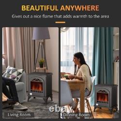 Free Standing Ethanol Fireplace, Bioethanol Heater Fire with 0.9L Tank, 3 Hours