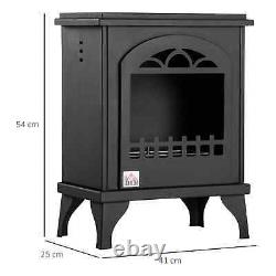 Free Standing Ethanol Fireplace Heater 1.5L Tank 3 Hours Burning Time Black