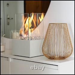 Free-standing bioethanol fireplace TANGO1-TÜV white