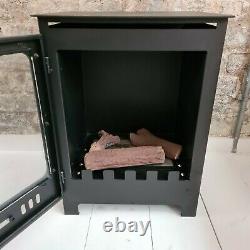 Freestanding Bio Ethanol Fireplace with Fuel Box & Ceramic Logs