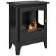 Freestanding Bioethanol Fireplace Ethanol Heater Stove 1.2l Tank Black Homcom