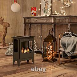 Freestanding Bioethanol Fireplace Ethanol Heater Stove 1.2L Tank Black HOMCOM