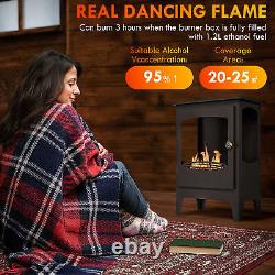 Freestanding Bioethanol Fireplace Ethanol Heater Stove 1.2L Tank Black HOMCOM