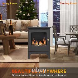 Freestanding Bioethanol Fireplace Ethanol Heater Stove 1.2L Tank Black HOMCOM