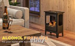Freestanding Bioethanol Fireplace Ethanol Heater Stove 1.2L Tank Black RRP £215