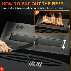 Freestanding Bioethanol Fireplace Ethanol Heater Stove 1.2L Tank Black RRP £215