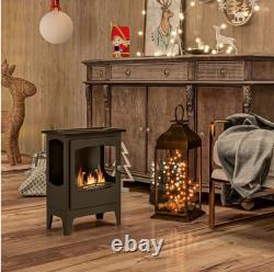 Freestanding Bioethanol Fireplace Ethanol Heater Stove 1.2L Tank Black RRP £215