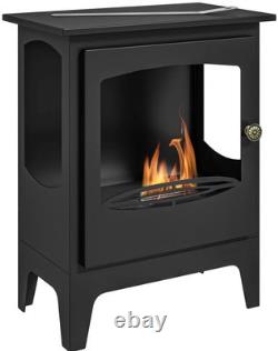 Freestanding Bioethanol Fireplace Ethanol Heater Stove 1.2L Tank Black RRP £215