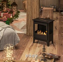 Freestanding Bioethanol Fireplace Ethanol Heater Stove 1.2L Tank Black RRP £215