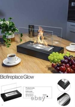 Freestanding Bioethanol Fireplace Glow Black Matt