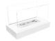 Freestanding Bioethanol Fireplace Home White Matt Glass