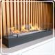 Freestanding Bioethanol Fireplace Insert 70 Cm Black With Glass Garden-patio