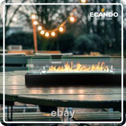 Freestanding Bioethanol Fireplace Insert 70 cm black with glass Garden-Patio