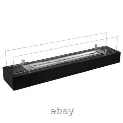 Freestanding Bioethanol Fireplace Insert 70 cm black with glass Garden-Patio
