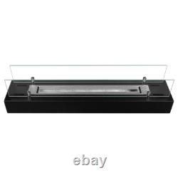 Freestanding Bioethanol Fireplace Insert 70 cm black with glass Garden-Patio