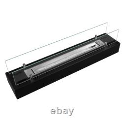 Freestanding Bioethanol Fireplace Insert 70 cm black with glass Garden-Patio