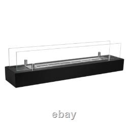 Freestanding Bioethanol Fireplace Insert 70 cm black with glass Garden-Patio