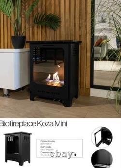 Freestanding Bioethanol Fireplace Insert KOZA MINI Black Indoor-Garden-Patio
