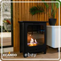 Freestanding Bioethanol Fireplace Insert KOZA MINI Black Indoor-Garden-Patio