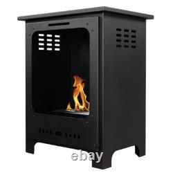 Freestanding Bioethanol Fireplace Insert KOZA MINI Black Indoor-Garden-Patio
