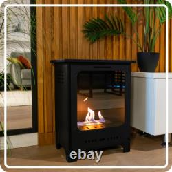 Freestanding Bioethanol Fireplace Insert KOZA MINI Black Indoor-Garden-Patio