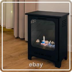 Freestanding Bioethanol Fireplace Insert KOZA MINI Black Indoor-Garden-Patio
