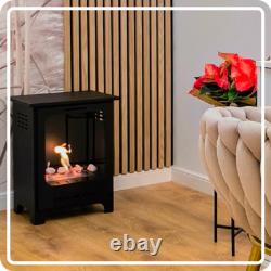 Freestanding Bioethanol Fireplace Insert KOZA MINI Black Indoor-Garden-Patio