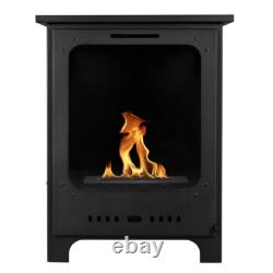 Freestanding Bioethanol Fireplace Insert KOZA MINI Black Indoor-Garden-Patio