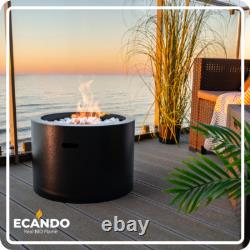 Freestanding Bioethanol Fireplace MOON Black Garden-Patio-Indoor