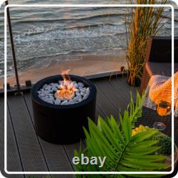 Freestanding Bioethanol Fireplace MOON Black Garden-Patio-Indoor