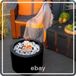 Freestanding Bioethanol Fireplace MOON Black Garden-Patio-Indoor