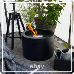 Freestanding Bioethanol Fireplace MOON Black Garden-Patio-Indoor