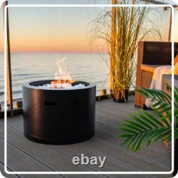 Freestanding Bioethanol Fireplace MOON Black Garden-Patio-Indoor