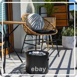 Freestanding Bioethanol Fireplace MOON Black MINI Garden-Patio-Indoor