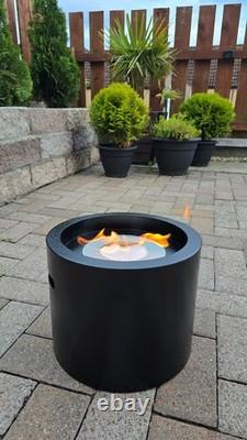 Freestanding Bioethanol Fireplace MOON MINI BLACK Garden-Patio-Balcony-Indoor