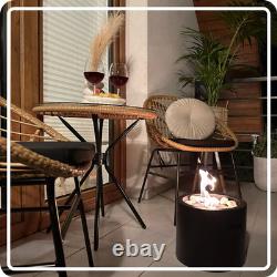 Freestanding Bioethanol Fireplace MOON MINI BLACK Garden-Patio-Balcony-Indoor