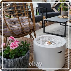 Freestanding Bioethanol Fireplace MOON White Garden-Patio-Balcony-Indoor
