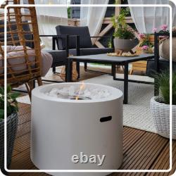 Freestanding Bioethanol Fireplace MOON White Garden-Patio-Indoor