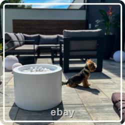 Freestanding Bioethanol Fireplace MOON White Garden-Patio-Indoor