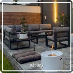 Freestanding Bioethanol Fireplace MOON White Garden-Patio-Indoor