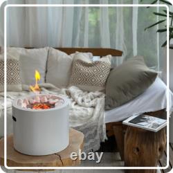 Freestanding Bioethanol Fireplace MOON White MINI Garden-Patio-Indoor