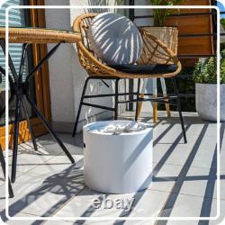 Freestanding Bioethanol Fireplace MOON White MINI Garden-Patio-Indoor