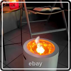 Freestanding Bioethanol Fireplace MOON White MINI Garden-Patio-Indoor