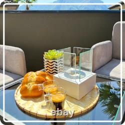 Freestanding Bioethanol Fireplace NEST MINI White Garden-Patio-Indoor