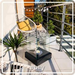 Freestanding Bioethanol Fireplace SUNSET Black Garden-Patio-Indoor