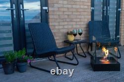Freestanding Bioethanol Fireplace SUNSET GARDEN BLACK PATIO TERRACE INDOOR SALE