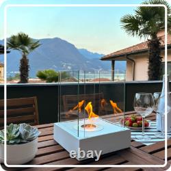 Freestanding Bioethanol Fireplace SUNSET GARDEN MINI White Garden-Patio-Indoor