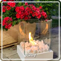 Freestanding Bioethanol Fireplace SUNSET GARDEN MINI White Garden-Patio-Indoor