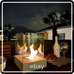 Freestanding Bioethanol Fireplace SUNSET GARDEN MINI White Garden-Patio-Indoor